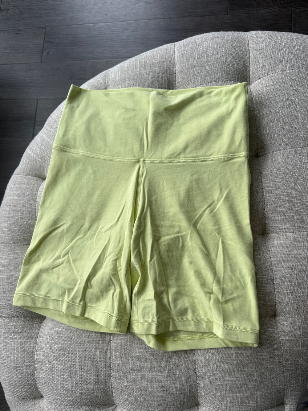 Aritzia Neon Lime High-Waist Bike Shorts